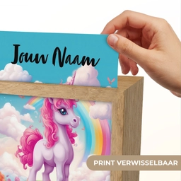 Unicorn - Meisjes - Bloemen - Regenboog - Eenhoorn Light Box met kabel (Kinderlampje) klein -USP_websiteprintNL