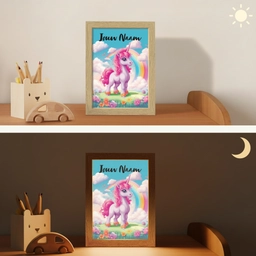 Unicorn - Meisjes - Bloemen - Regenboog - Eenhoorn Light Box met kabel (Kinderlampje) klein -sfeer3_kind