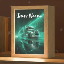 Vrachtwagen - Stad - Groen - Neon Light Box met kabel (Kinderlampje) klein -zzz_3d_website