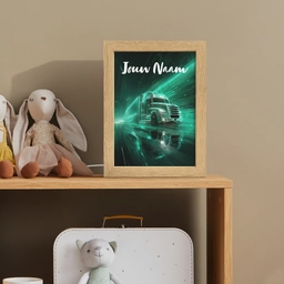 Vrachtwagen - Stad - Groen - Neon Light Box met kabel (Kinderlampje) klein -sfeer2_kind
