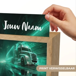 Vrachtwagen - Stad - Groen - Neon Light Box met kabel (Kinderlampje) klein -USP_websiteprintNL