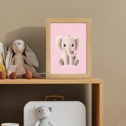 Olifant - Baby - Roze - Cartoon Light Box met kabel klein -sfeer2_kind