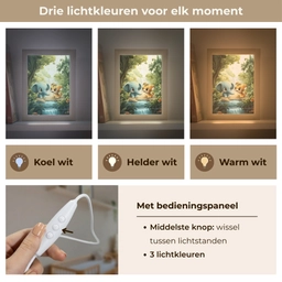 Olifant - Tijger - Bos - Jungle Light Box met kabel klein -USP_lichtkleurNL