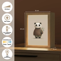 Panda - Blauwe bloemen - Zachtheid Light Box met kabel klein -USP_NL