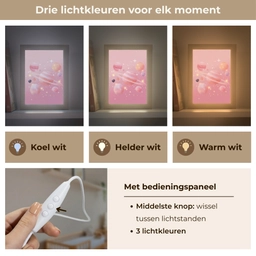 Planeten - Roze - Sterren Light Box met kabel klein -USP_lichtkleurNL