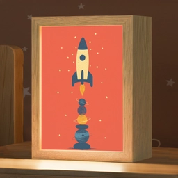 Raket - Planeten - Rood Light Box met kabel klein -zzz_3d_website