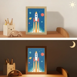 Raket - Planeten - Ruimte Light Box met kabel klein -sfeer3_kind