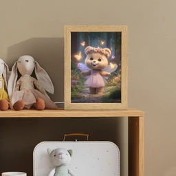 Teddybeer - Bloemenkrans - Vlinders - Elfenvleugels Light Box met kabel klein -sfeer2_kind