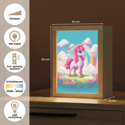 Unicorn - Meisjes - Bloemen - Regenboog - Eenhoorn Light Box met kabel klein -USP_NL