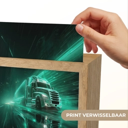 Vrachtwagen - Snelheid - Groen - Neon Light Box met kabel (Kinderlampje) klein -USP_websiteprintNL