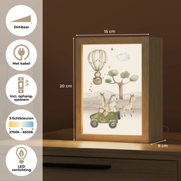 Wilde dieren - Safari - Watercolor - Luchtballon Light Box met kabel klein -USP_NL