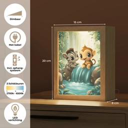 Zebra - Aap - Cartoon - Waterval Light Box met kabel klein -USP_NL