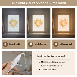 Zon - Watercolor - Geel Light Box met kabel klein -USP_lichtkleurNL