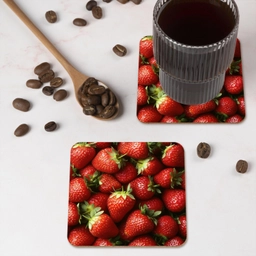 Aardbei - Fruit - Rood onderzetter kurk middel -sfeer2
