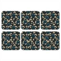 Botanisch - Bloemen - Blauw onderzetter kurk middel 366 -3d