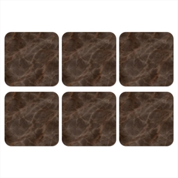 Bruin marmer - Organisch - Natuursteen onderzetter kurk middel -3d