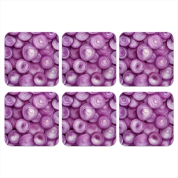 Paars - Uien - Close up onderzetter kurk middel -3d