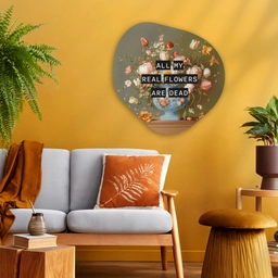 Bloem - Quote - Vintage - Art Wandcirkel Organisch Aluminium middel -sfeer4