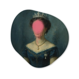 Kroon - Roze druipend verf - Portret Wandcirkel Organisch Aluminium middel -3d
