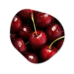 Rood - Fruit - Kersen Wandcirkel Organisch Aluminium middel -3d
