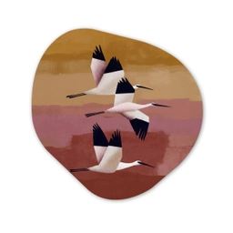 Vogels - Snavel - Abstract Wandcirkel Organisch Aluminium middel -3d