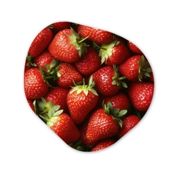 Aardbei - Fruit - Rood Wandcirkel Organisch Forex 3mm klein -3d