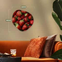 Aardbei - Fruit - Rood Wandcirkel Organisch Forex 3mm klein -sfeer3