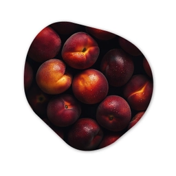 Fruit - Close up - Nectarines Wandcirkel Organisch Forex 3mm klein -3d