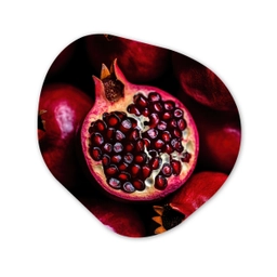 Granaatappel - Rood - Fruit Wandcirkel Organisch Forex 3mm klein -3d