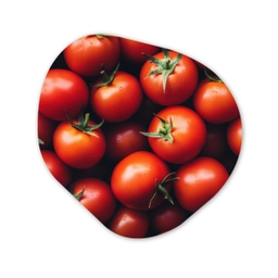 Groente - Rood - Tomaten Wandcirkel Organisch Forex 3mm klein -3d