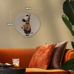 Zebra - Zonnebloemen - Warm Wandcirkel Organisch Forex 3mm klein -sfeer3