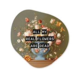Bloem - Quote - Vintage - Art Wandcirkel Organisch Plexiglas middel -3d