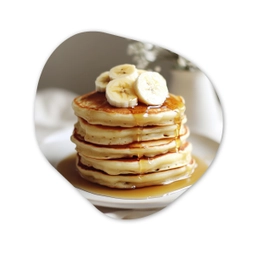 Pannenkoeken - Banaan - Siroop - Wit - Beige Wandcirkel Organisch Plexiglas middel -3d