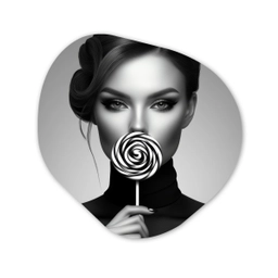 Vrouw - Lolly - Zwart Wandcirkel Organisch Plexiglas middel -3d