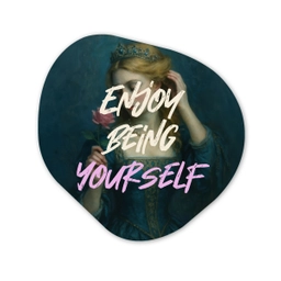 Vrouw - Roos - Quote Wandcirkel Organisch Plexiglas middel -3d