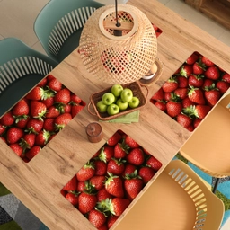 Aardbei - Fruit - Rood Placemat vinyl groot -zzsfeer5_Kitchenyeah-website