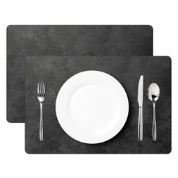 Beton - Structuur - Industrieel - Zwart - Grijs Placemat vinyl groot -zzsfeer2_Kitchenyeah-website