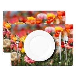 Bloemenveld - Klaprozen - Kleurrijk Placemat vinyl groot -zzsfeer2_Kitchenyeah-website