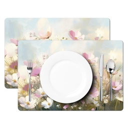 Bloemenveld - Lichte tinten - Geschilderd Placemat vinyl groot -zzsfeer2_Kitchenyeah-website