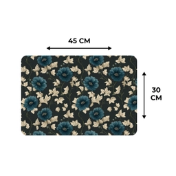 Botanisch - Bloemen - Blauw Placemat vinyl groot 368 -specs