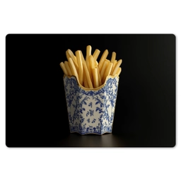 Friet - Porselein - Delfts blauw - Eten Placemat vinyl groot -zzsfeer1_Kitchenyeah-website
