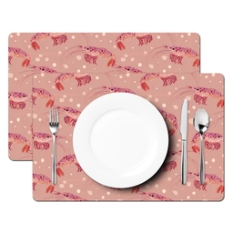 Garnalen - Stippen - Roze Placemat vinyl groot 368 -zzsfeer2_Kitchenyeah-website