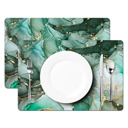 Goud - Marmer - Groen - Luxe - Marmerlook - Grijs Placemat vinyl groot -zzsfeer2_Kitchenyeah-website