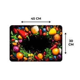 Groente - Graffiti - Kleurrijk - Koken - Abstract Placemat vinyl groot -specs