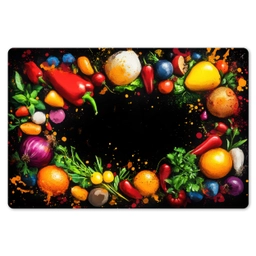 Groente - Graffiti - Kleurrijk - Koken - Abstract Placemat vinyl groot -zzsfeer1_Kitchenyeah-website