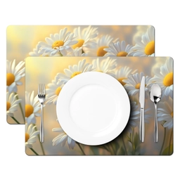 Madeliefjes - Wit - Zonlicht Placemat vinyl groot -zzsfeer2_Kitchenyeah-website