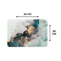 Marmer print - Goud - Blauw Placemat vinyl groot -specs