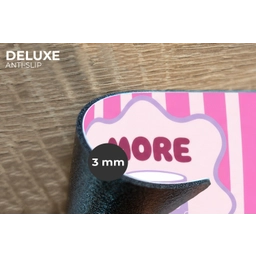More coffee - Roze - Paars - Strepen - Mok Placemat vinyl groot -closeup