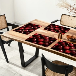 Rood - Fruit - Kersen Placemat vinyl groot -zzsfeer4_Kitchenyeah-website