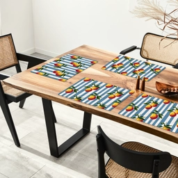 Strepen - Citroen - Blauw Placemat vinyl groot 368 -zzsfeer4_Kitchenyeah-website
